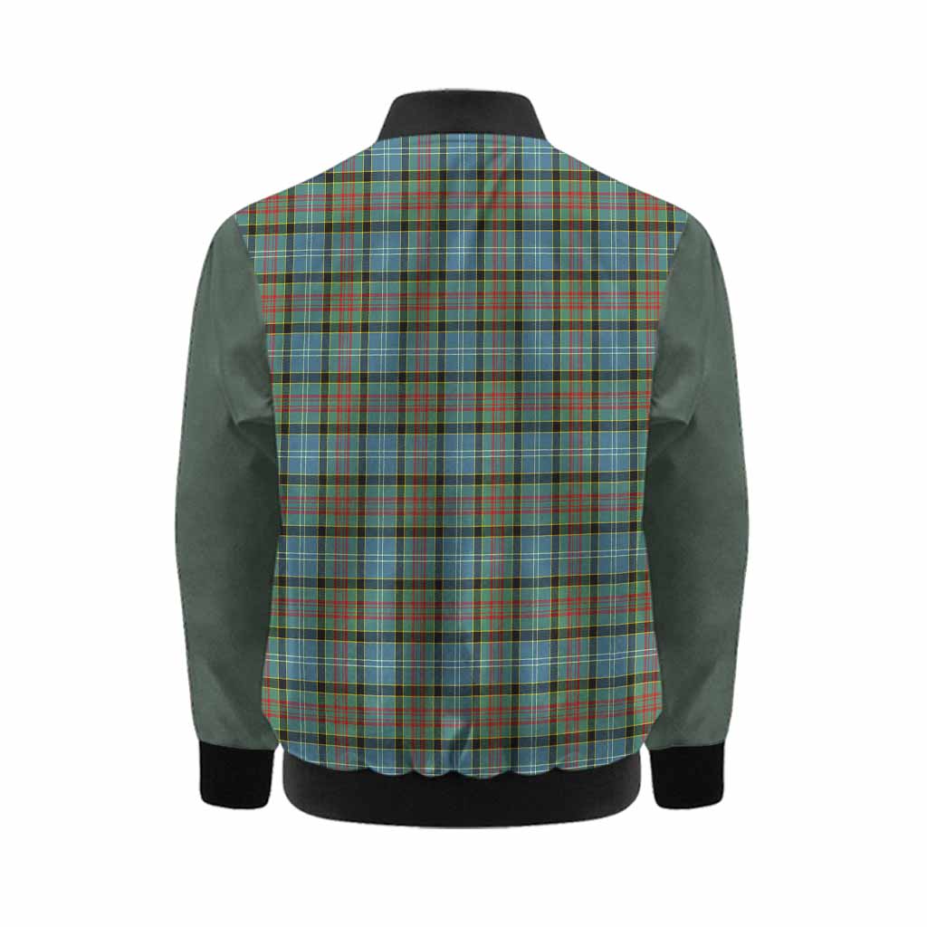 Brisbane Tartan Accent Kid Bomber Jacket with Family Crest