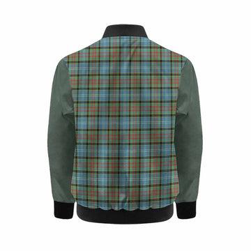 Brisbane Tartan Accent Kid Bomber Jacket with Family Crest