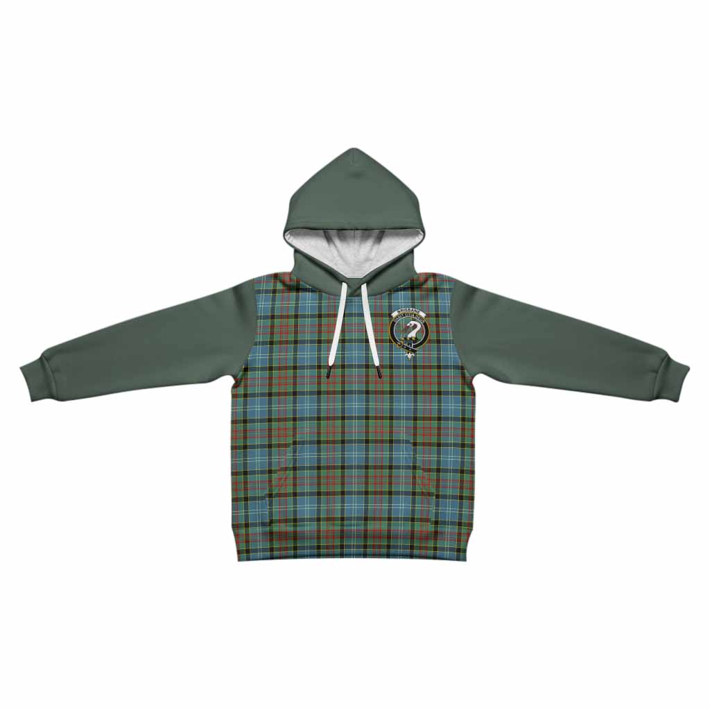 Brisbane Tartan Accent Kid Hoodie with Family Crest