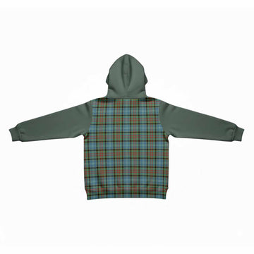Brisbane Tartan Accent Kid Hoodie with Family Crest