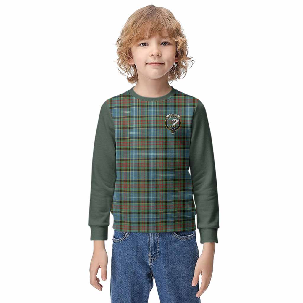 Brisbane Tartan Accent Kid Knitted Sweatshirt with Family Crest