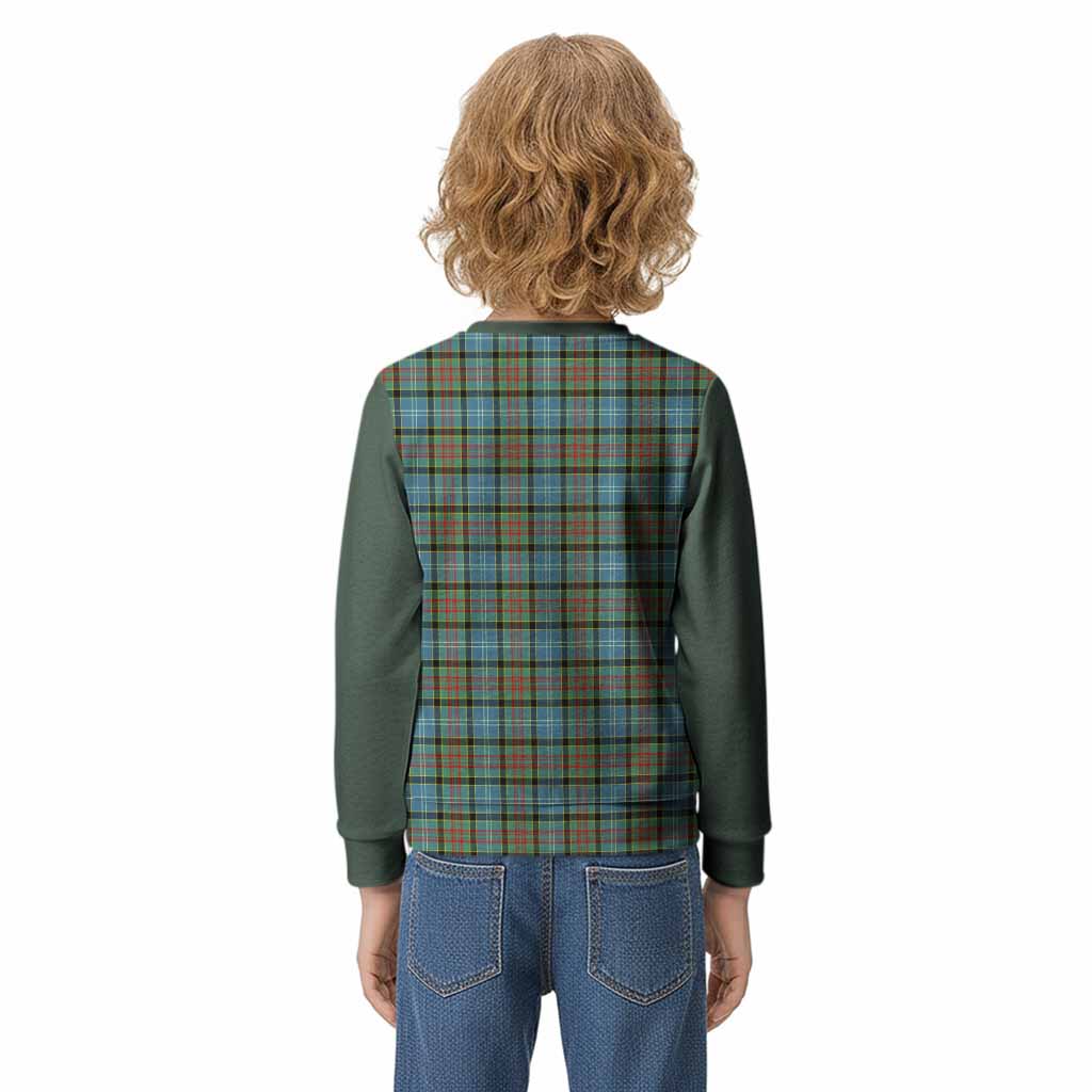 Brisbane Tartan Accent Kid Knitted Sweatshirt with Family Crest