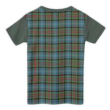 Brisbane Tartan Accent Kid T-shirt with Family Crest