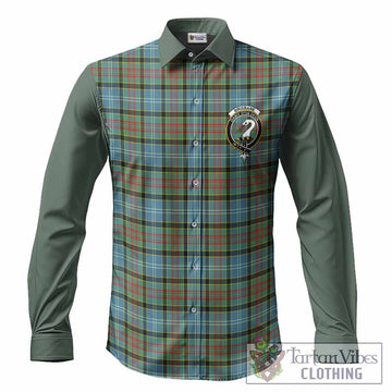 Brisbane Tartan Accent Long Sleeve Button Shirts with Family Crest