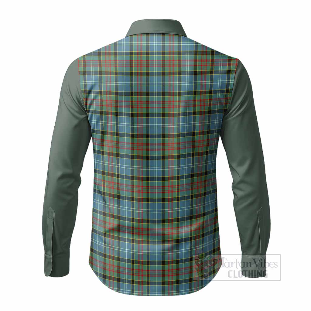 Brisbane Tartan Accent Long Sleeve Button Shirts with Family Crest