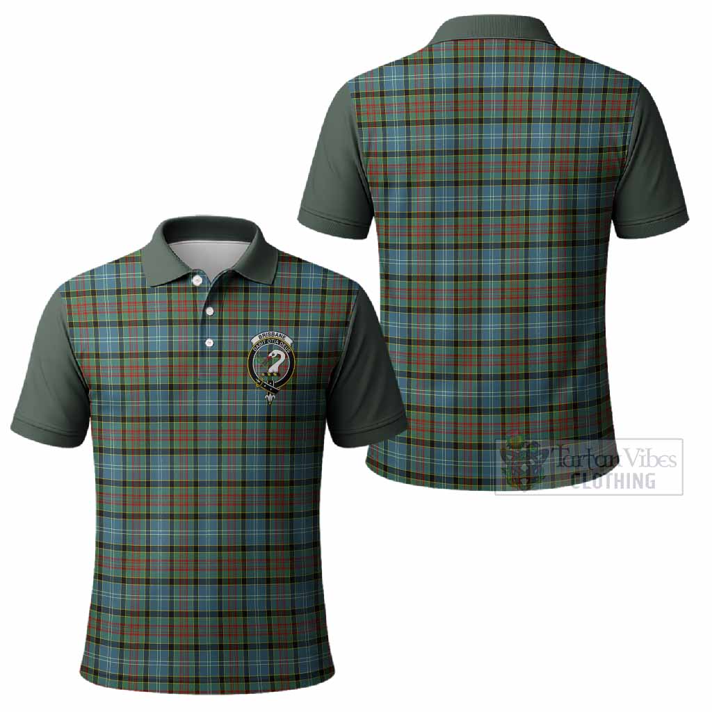 Brisbane Tartan Accent Polo Shirt with Family Crest