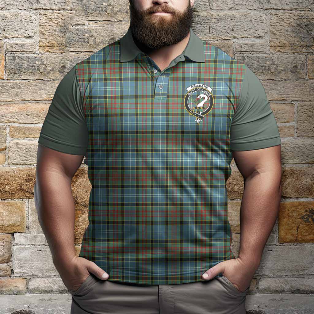 Brisbane Tartan Accent Polo Shirt with Family Crest