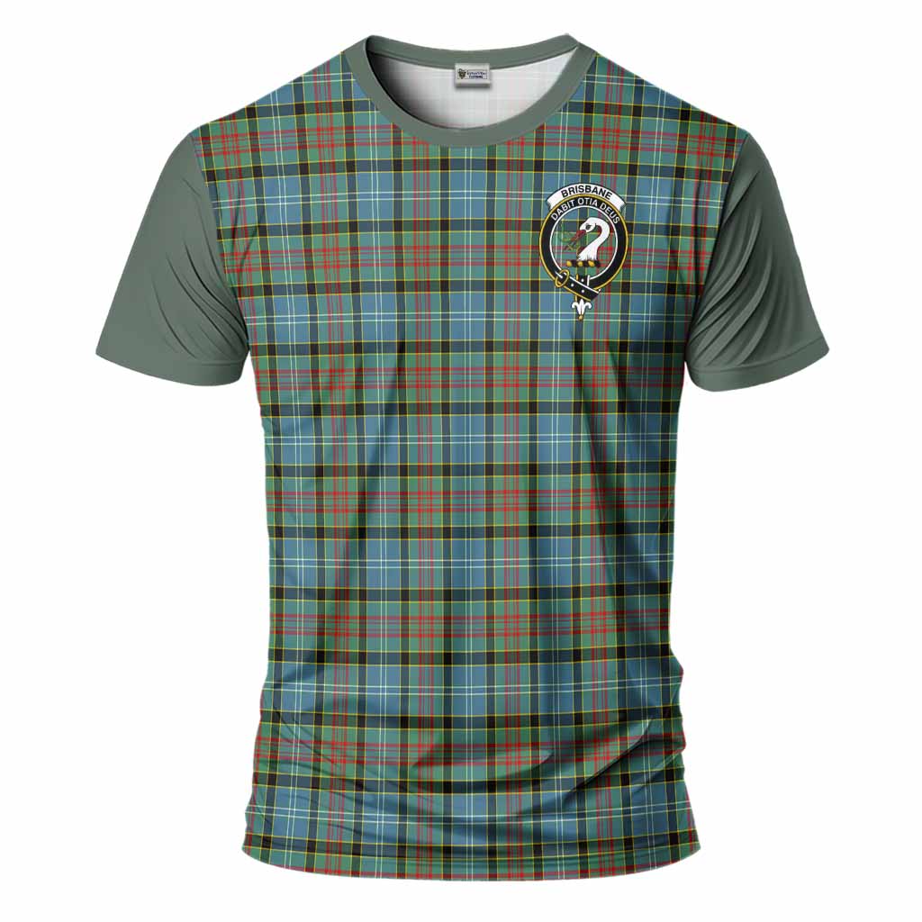 Brisbane Tartan Accent T-Shirt with Family Crest