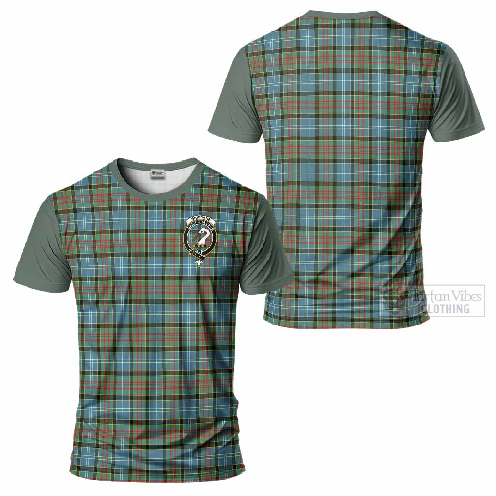 Brisbane Tartan Accent T-Shirt with Family Crest