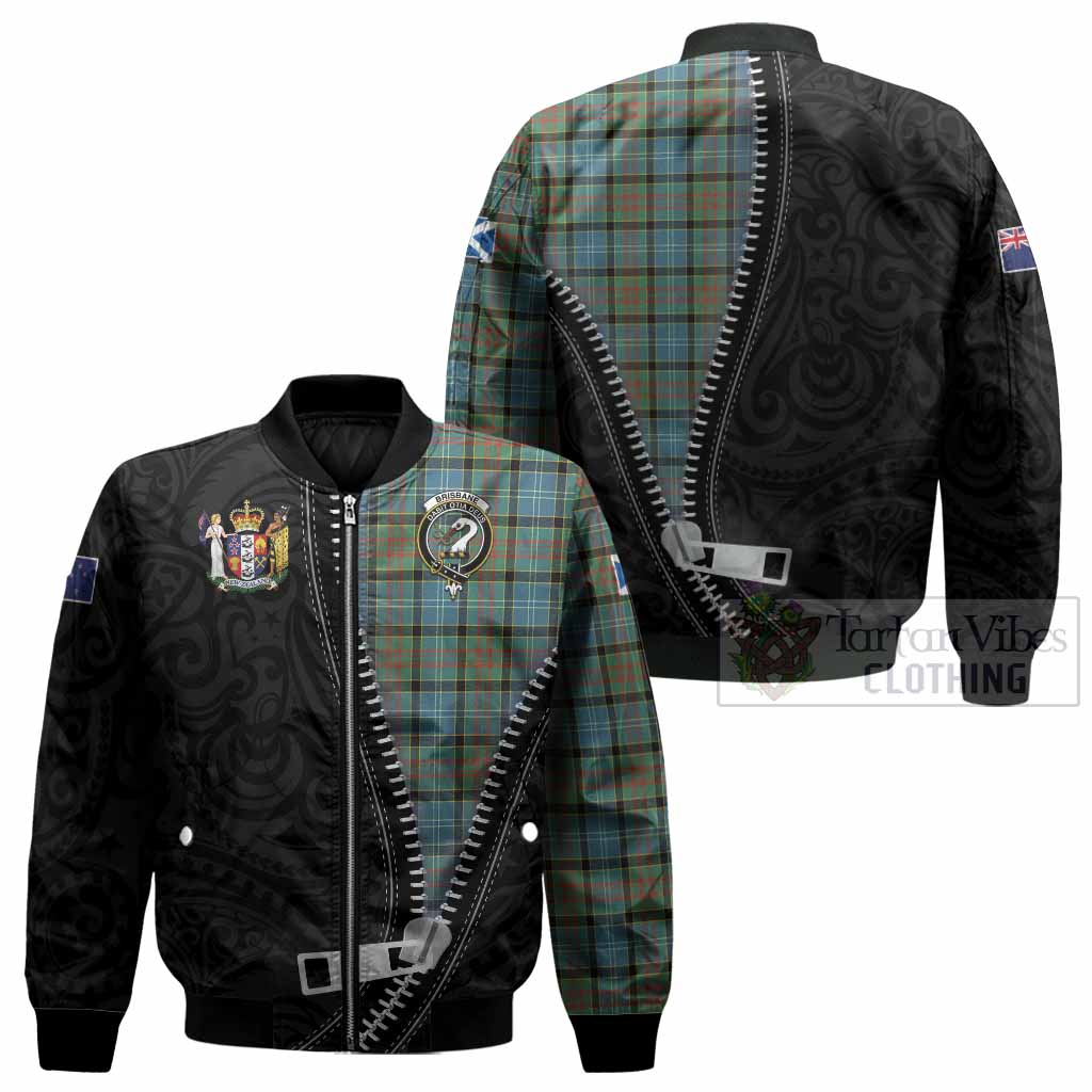 Brisbane Tartan Bomber Jacket New Zealand Pattern Unique Zipper Stylized