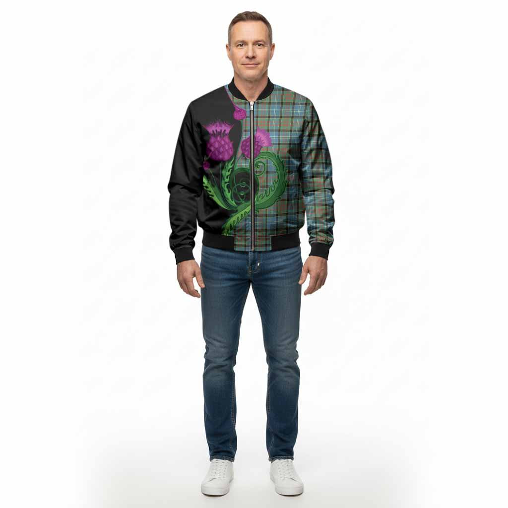 Brisbane Tartan Bomber Jacket Traditional Scottish Thistle