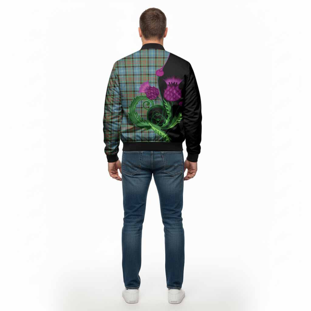 Brisbane Tartan Bomber Jacket Traditional Scottish Thistle