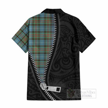 Brisbane Tartan Cotton Hawaiian Shirt New Zealand Pattern Unique Zipper Stylized