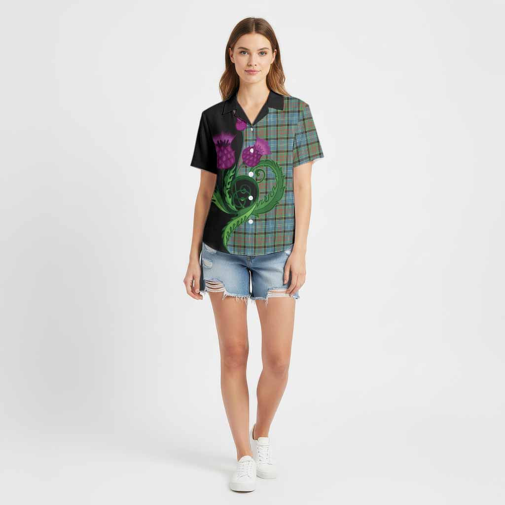 Brisbane Tartan Cotton Hawaiian Shirt Traditional Scottish Thistle