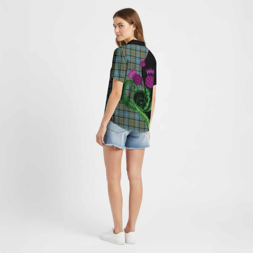 Brisbane Tartan Cotton Hawaiian Shirt Traditional Scottish Thistle