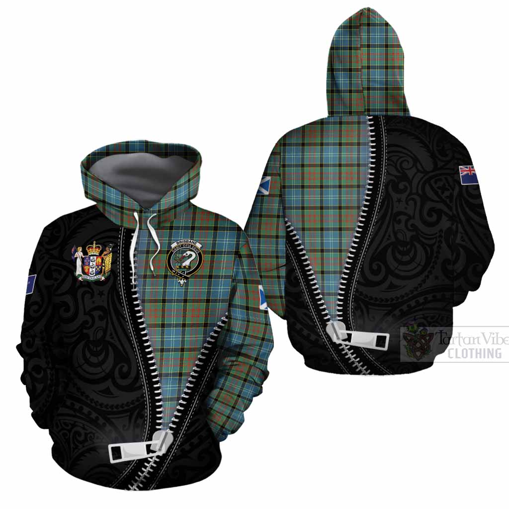 Brisbane Tartan Cotton Hoodie New Zealand Pattern Unique Zipper Stylized