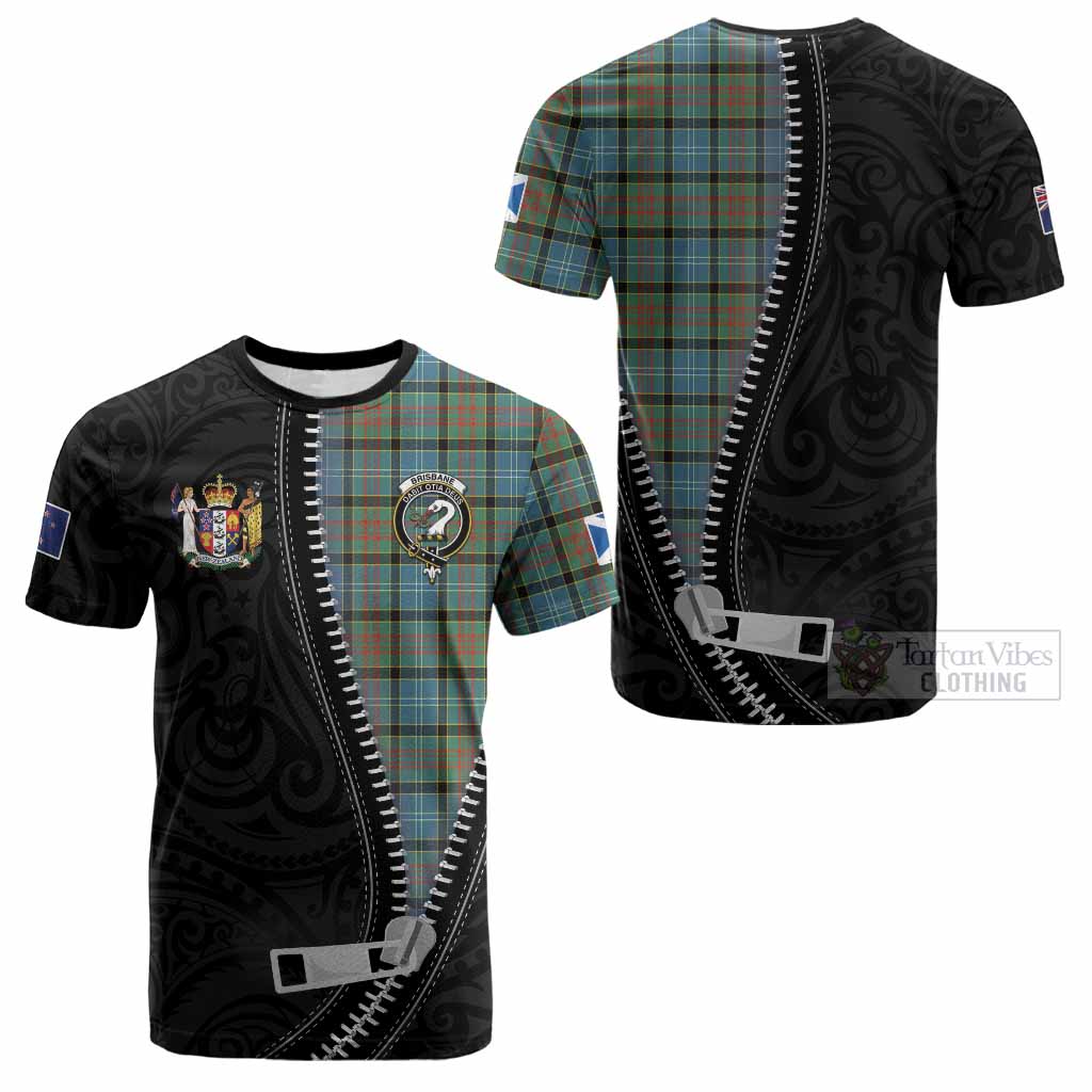 Brisbane Tartan Cotton T-shirt New Zealand Pattern Unique Zipper Stylized