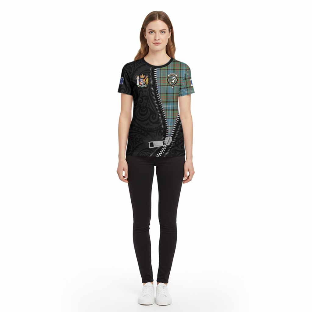 Brisbane Tartan Cotton T-shirt New Zealand Pattern Unique Zipper Stylized