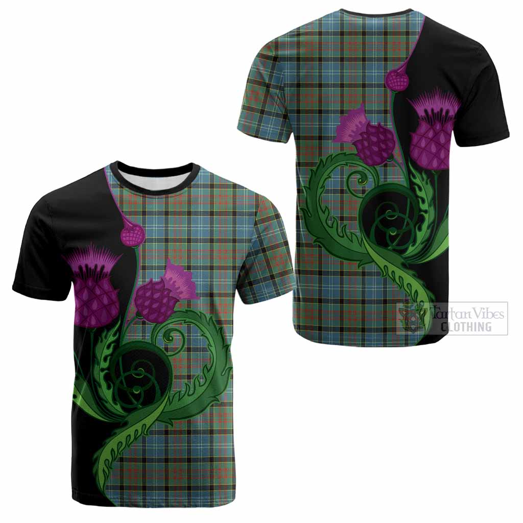 Brisbane Tartan Cotton T-shirt Traditional Scottish Thistle