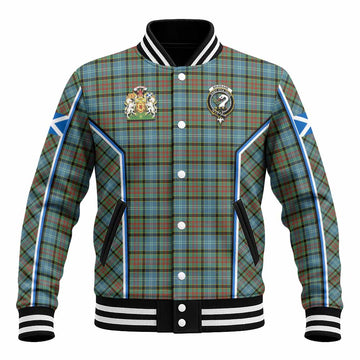 Brisbane Tartan Crest Baseball Jacket Scotland Coat of Arm Flag Style - Tartan Vibes Clothing