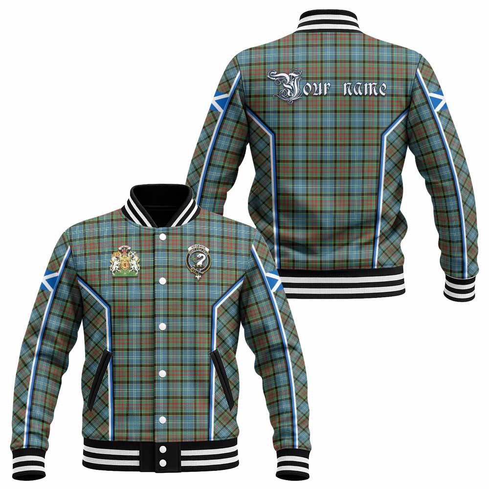 Brisbane Tartan Crest Baseball Jacket Scotland Coat of Arm Flag Style - Tartan Vibes Clothing