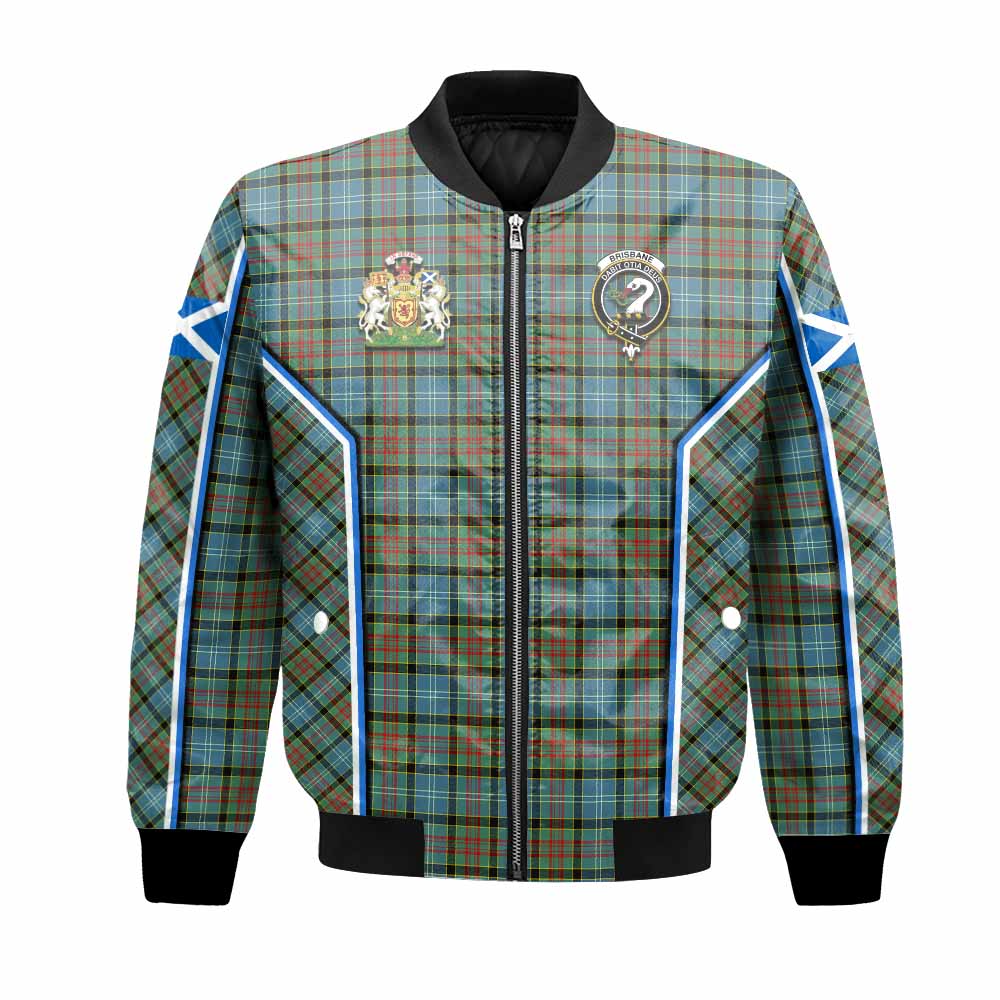 Brisbane Tartan Crest Bomber Jacket Scotland Coat of Arm Flag Style - Tartan Vibes Clothing