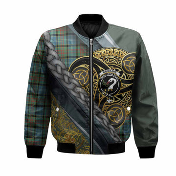 Brisbane Tartan Crest Bomber Jacket Scottish Triskele Celtic