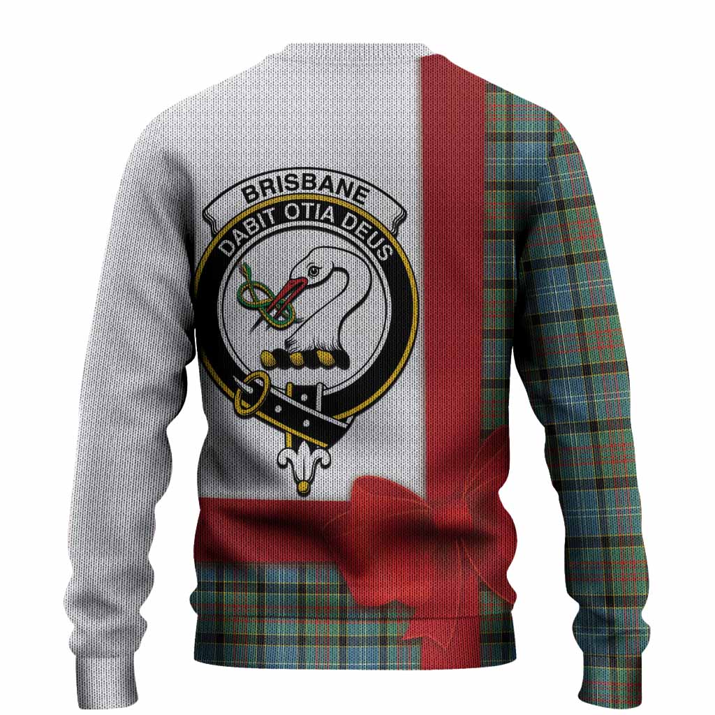 Brisbane Tartan Crest Christmas Christmas Ugly Sweater Highland Cow Bagpipes Coquette Bow Style