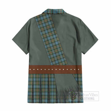 Brisbane Tartan Crest Cotton Hawaiian Shirt Kilt Costume Style