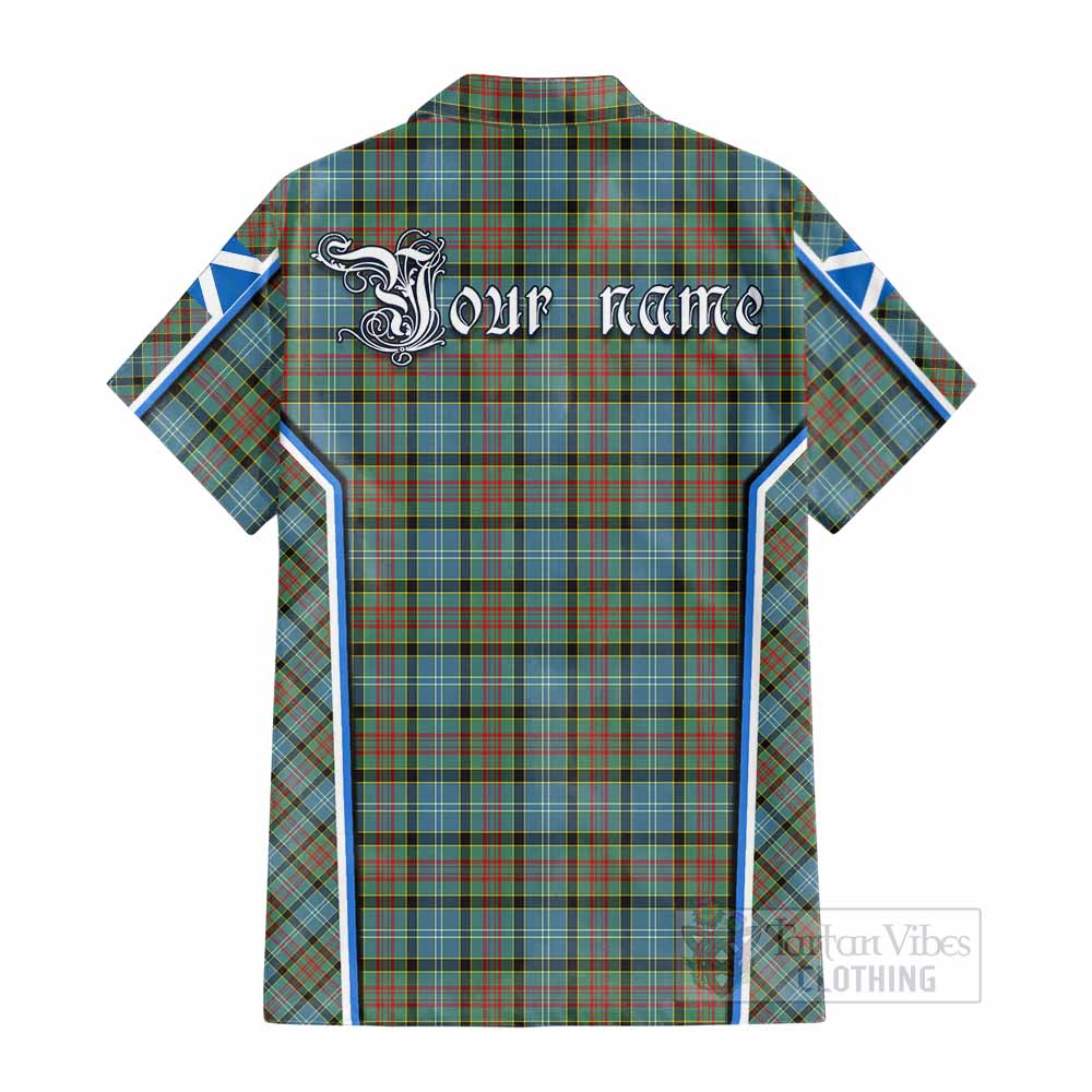 Brisbane Tartan Crest Cotton Hawaiian Shirt Scotland Coat of Arm Flag Style - Tartan Vibes Clothing