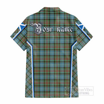 Brisbane Tartan Crest Cotton Hawaiian Shirt Scotland Coat of Arm Flag Style - Tartan Vibes Clothing