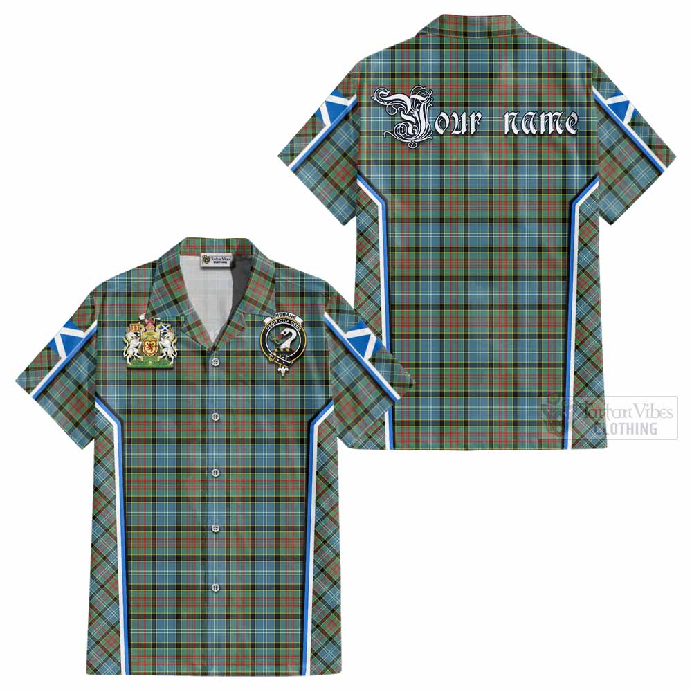Brisbane Tartan Crest Cotton Hawaiian Shirt Scotland Coat of Arm Flag Style - Tartan Vibes Clothing