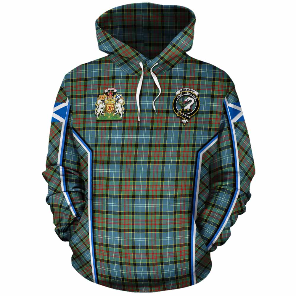 Brisbane Tartan Crest Cotton Hoodie Scotland Coat of Arm Flag Style - Tartan Vibes Clothing