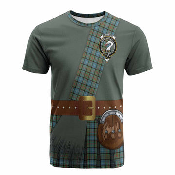Brisbane Tartan Crest Cotton T-shirt Kilt Costume Style