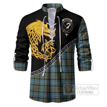 Brisbane Tartan Crest Ghillie Shirt Legendary Dragon Knot Half Style