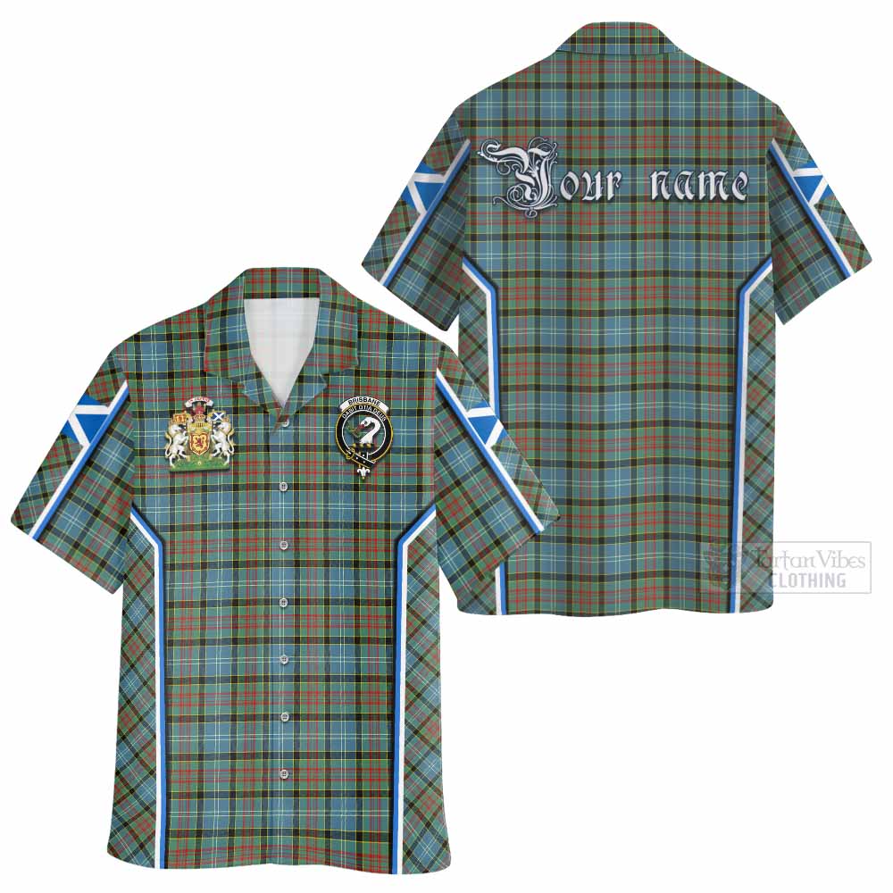 Brisbane Tartan Crest Hawaiian Shirt Scotland Coat of Arm Flag Style - Tartan Vibes Clothing
