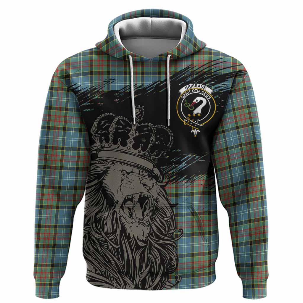 Brisbane Tartan Crest Hoodie Crowned Lion Heritage Style