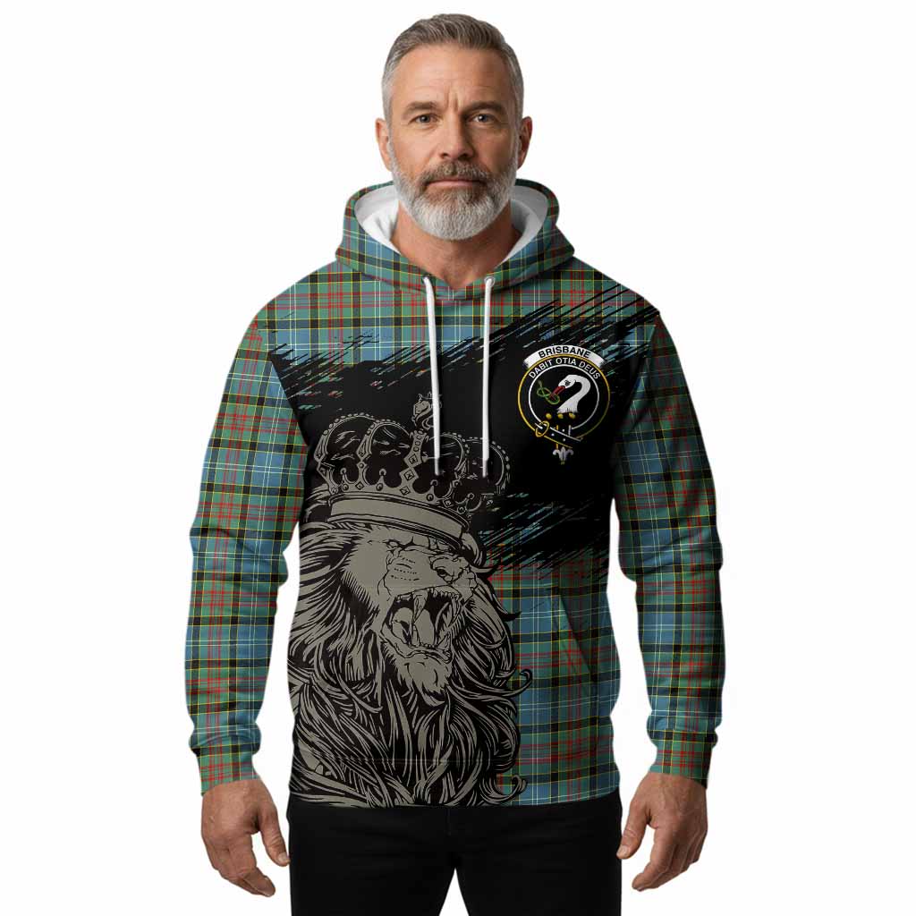 Brisbane Tartan Crest Hoodie Crowned Lion Heritage Style