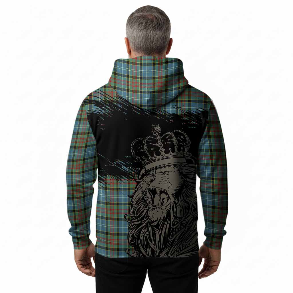 Brisbane Tartan Crest Hoodie Crowned Lion Heritage Style