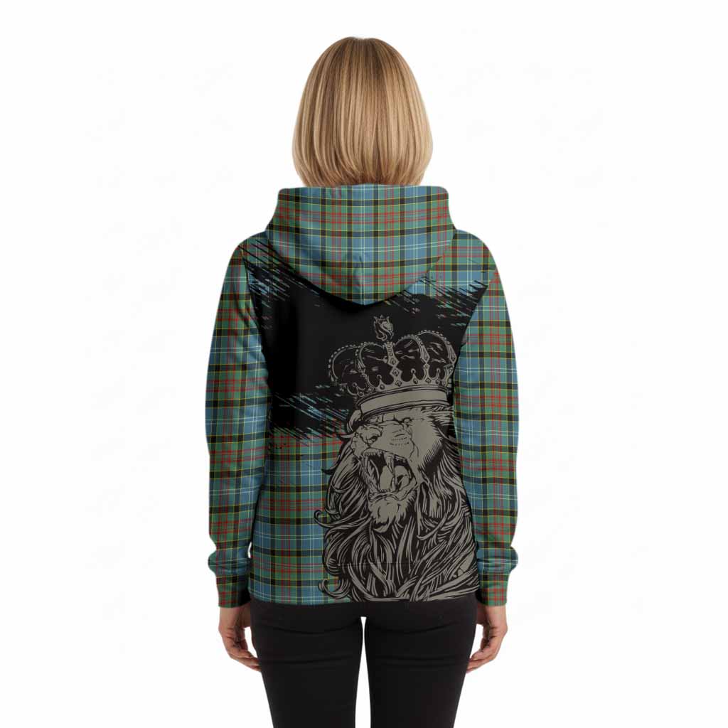 Brisbane Tartan Crest Hoodie Crowned Lion Heritage Style