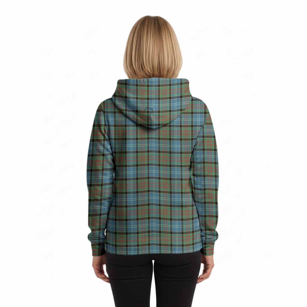 Brisbane Tartan Crest Hoodie Ferocious Lion Style