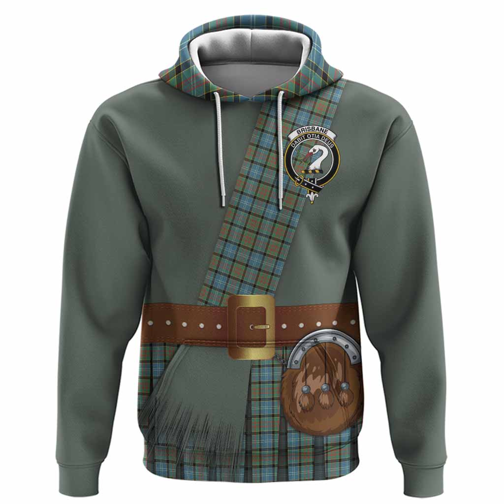 Brisbane Tartan Crest Hoodie Kilt Costume Style