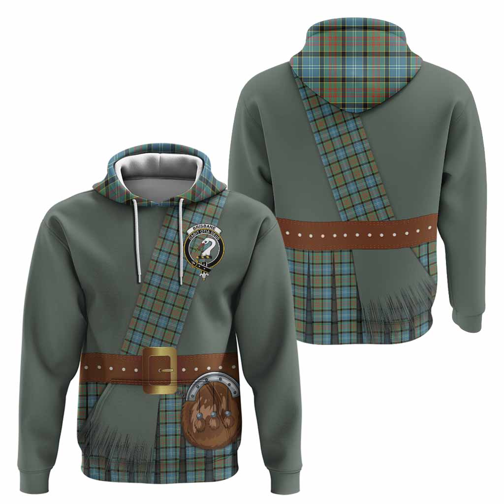 Brisbane Tartan Crest Hoodie Kilt Costume Style