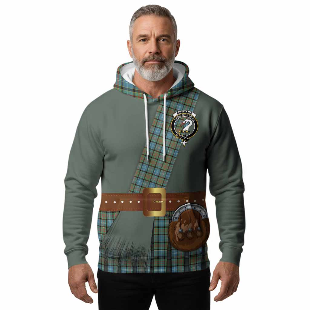 Brisbane Tartan Crest Hoodie Kilt Costume Style