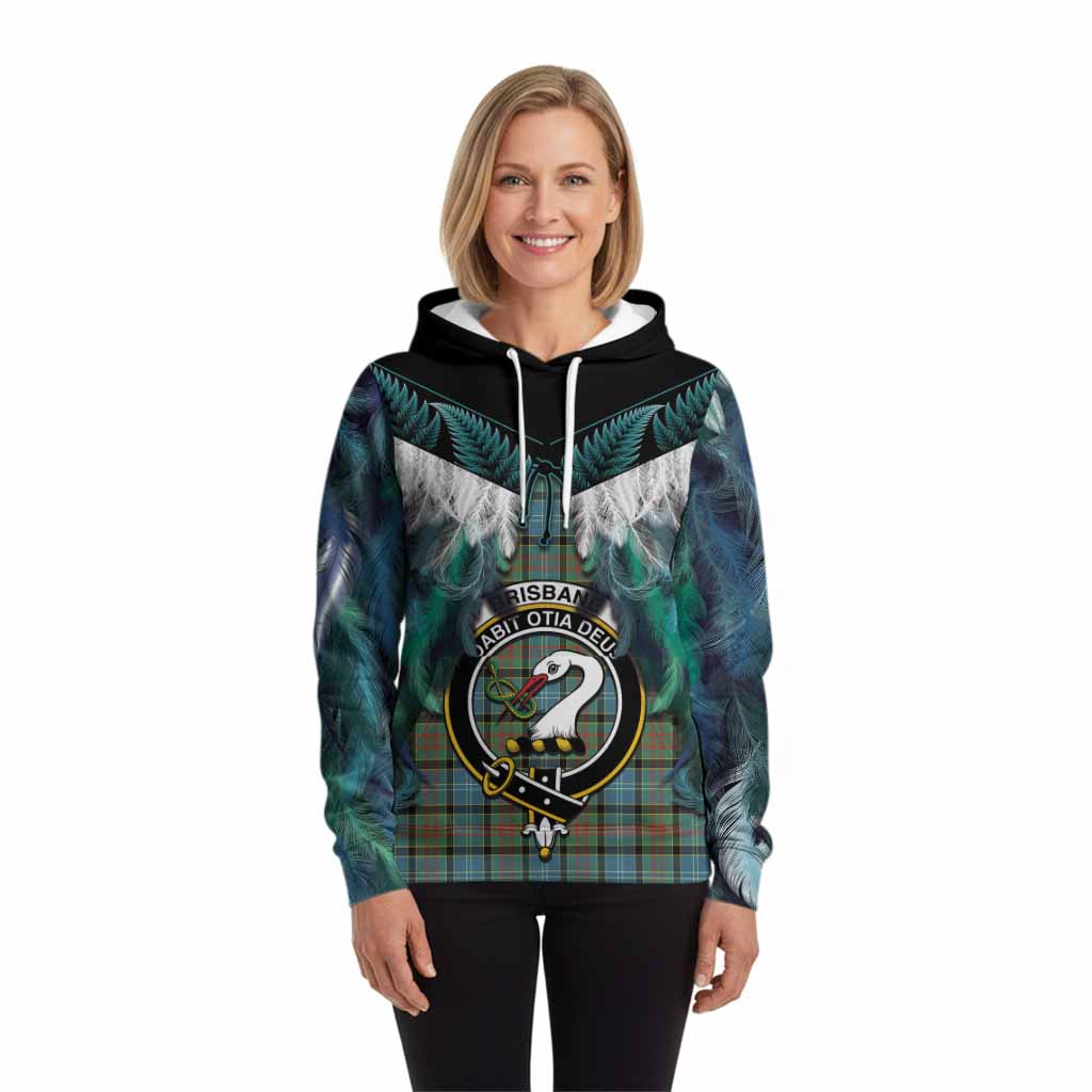 Brisbane Tartan Crest Hoodie New Zealand Maori Korowai Cloak