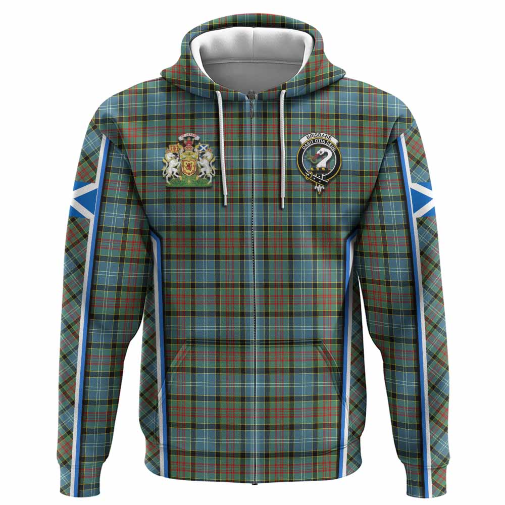Brisbane Tartan Crest Hoodie Scotland Coat of Arm Flag Style - Tartan Vibes Clothing
