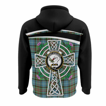 Brisbane Tartan Crest Hoodie Scottish Thistle Celtic Cross Alba Gu Brath