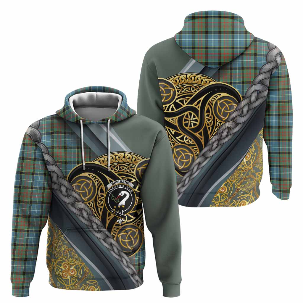 Brisbane Tartan Crest Hoodie Scottish Triskele Celtic