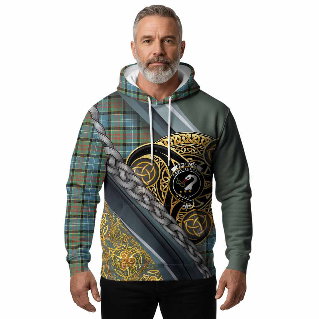 Brisbane Tartan Crest Hoodie Scottish Triskele Celtic