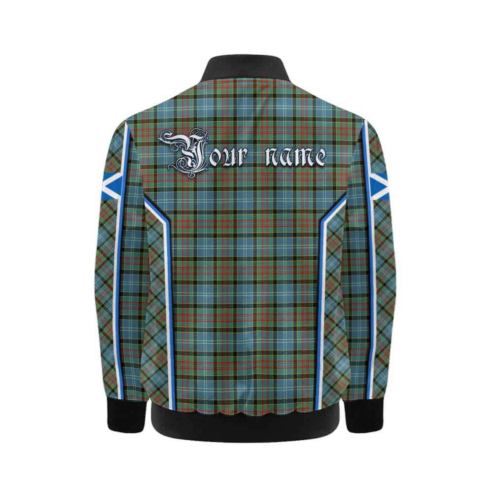 Brisbane Tartan Crest Kid Bomber Jacket Scotland Coat of Arm Flag Style - Tartan Vibes Clothing
